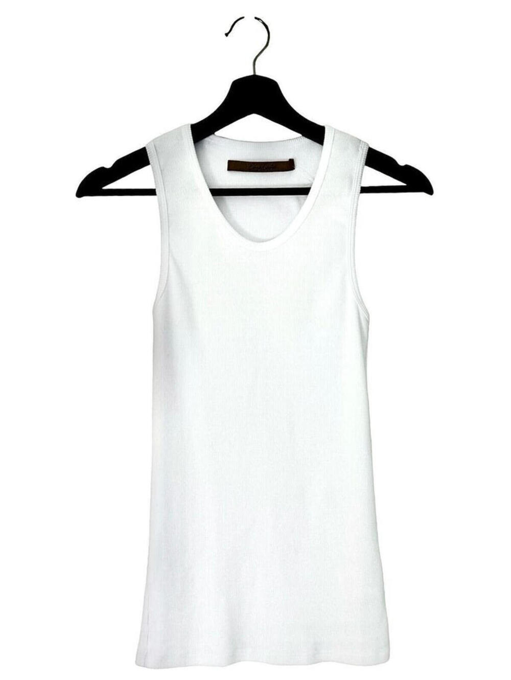 Enza Costa Women's White Ribbed Tank Top